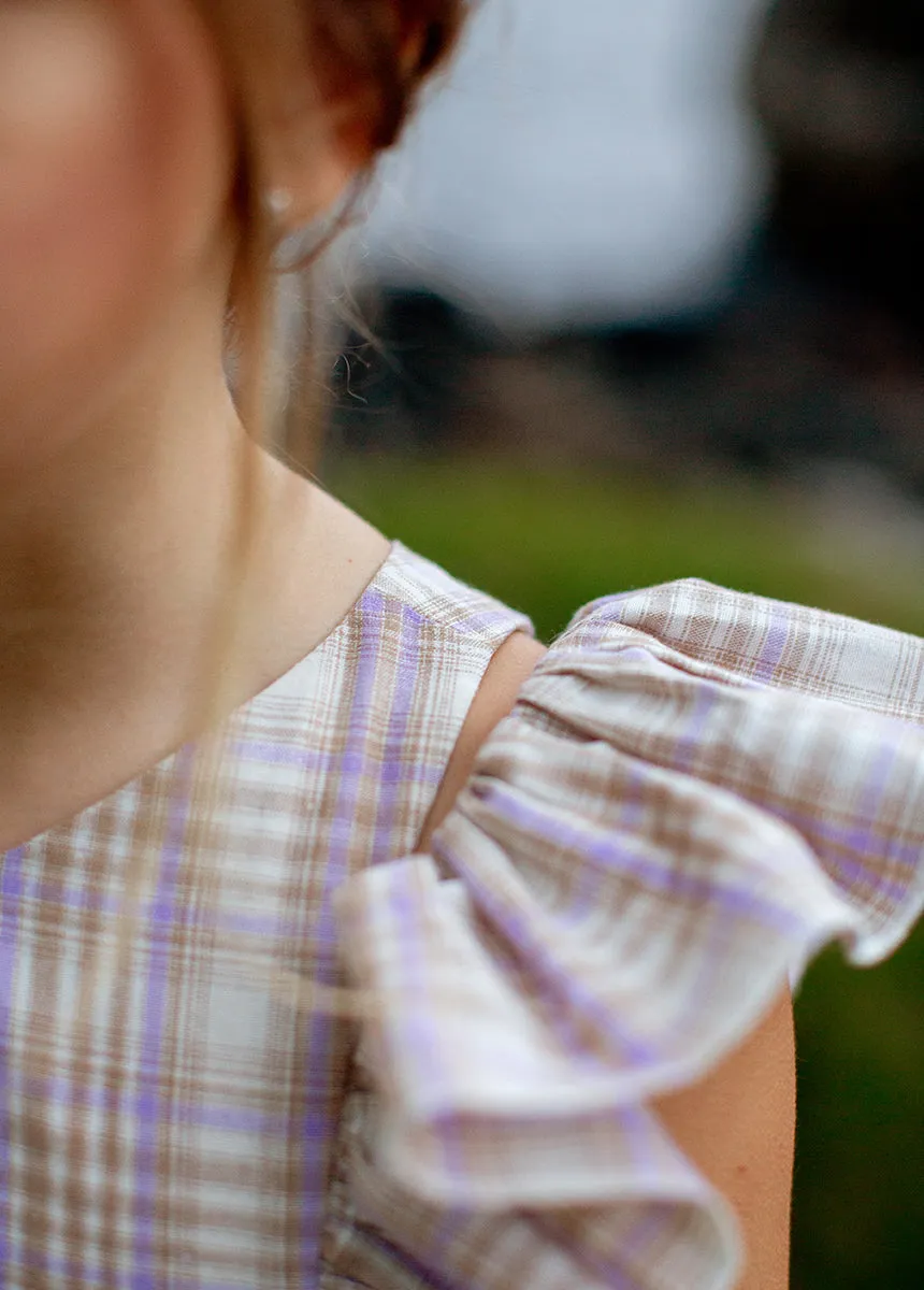 Reign Petticoat Dress in Lavender Plaid