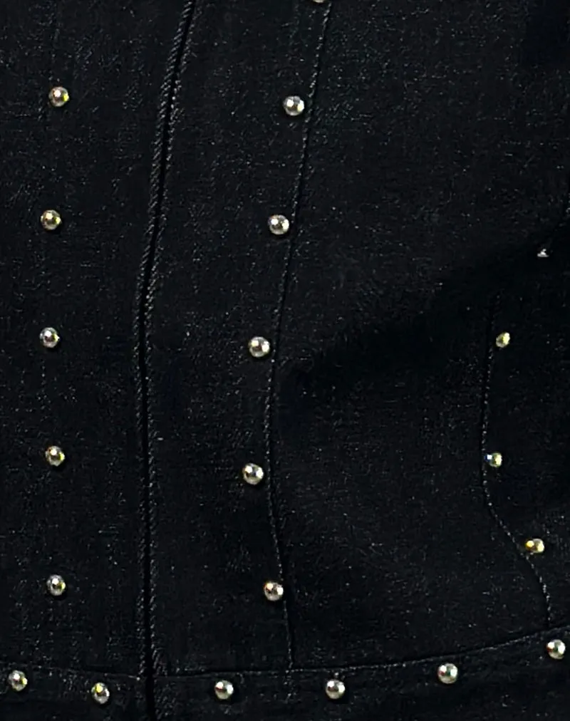 Ronira Jacket Chambray Studs in Black