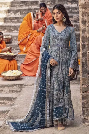 Royal Blue Dress Pakistani Designer Wear for Eid #PN488
