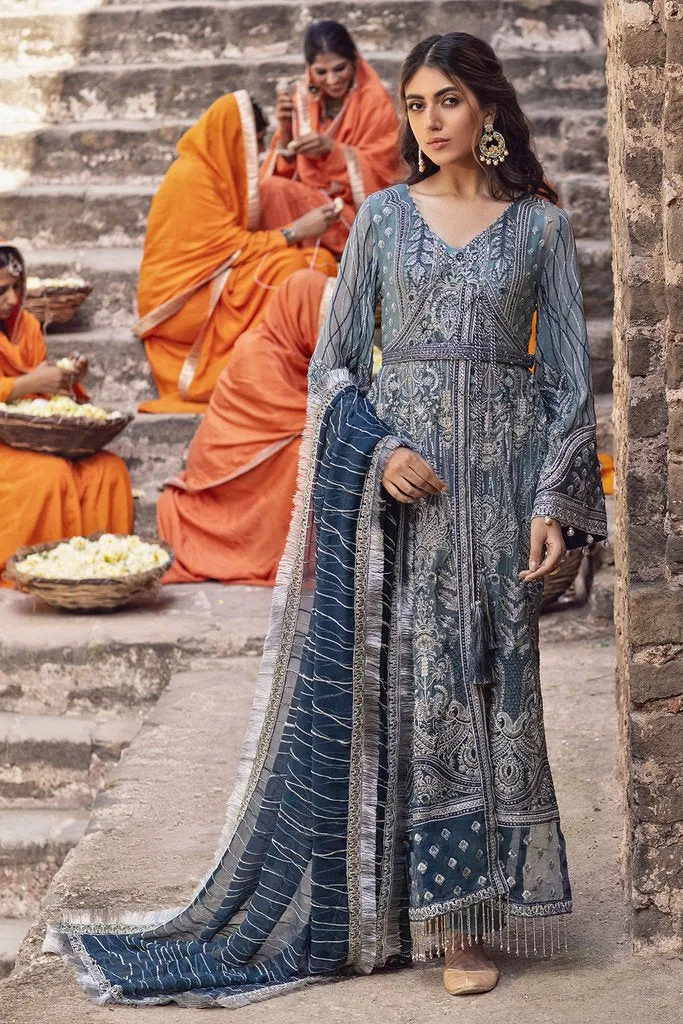 Royal Blue Dress Pakistani Designer Wear for Eid #PN488