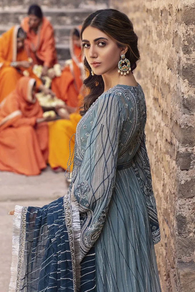 Royal Blue Dress Pakistani Designer Wear for Eid #PN488