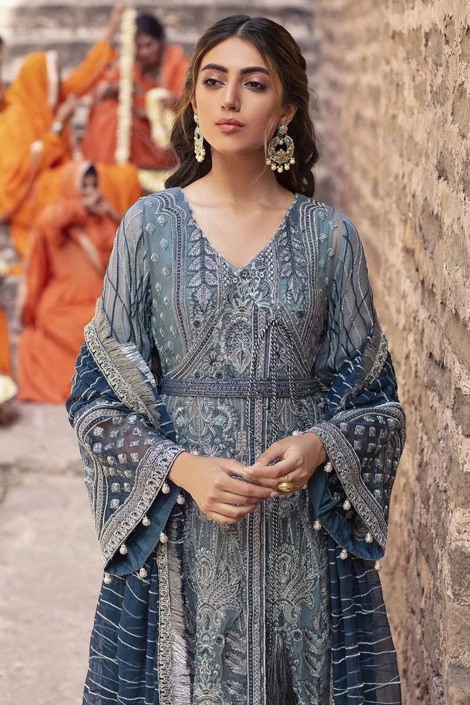 Royal Blue Dress Pakistani Designer Wear for Eid #PN488