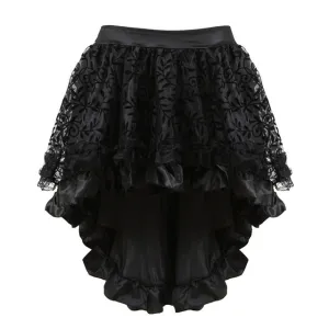Sapubonva Multilayer Lace Victorian Burlesque Costumes Gothic Steampunk Clothing Ruffled Chiffon Skirt For Women Matching Corset