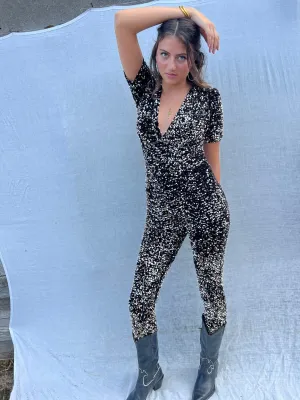 Sequin Jumpsuit Silver