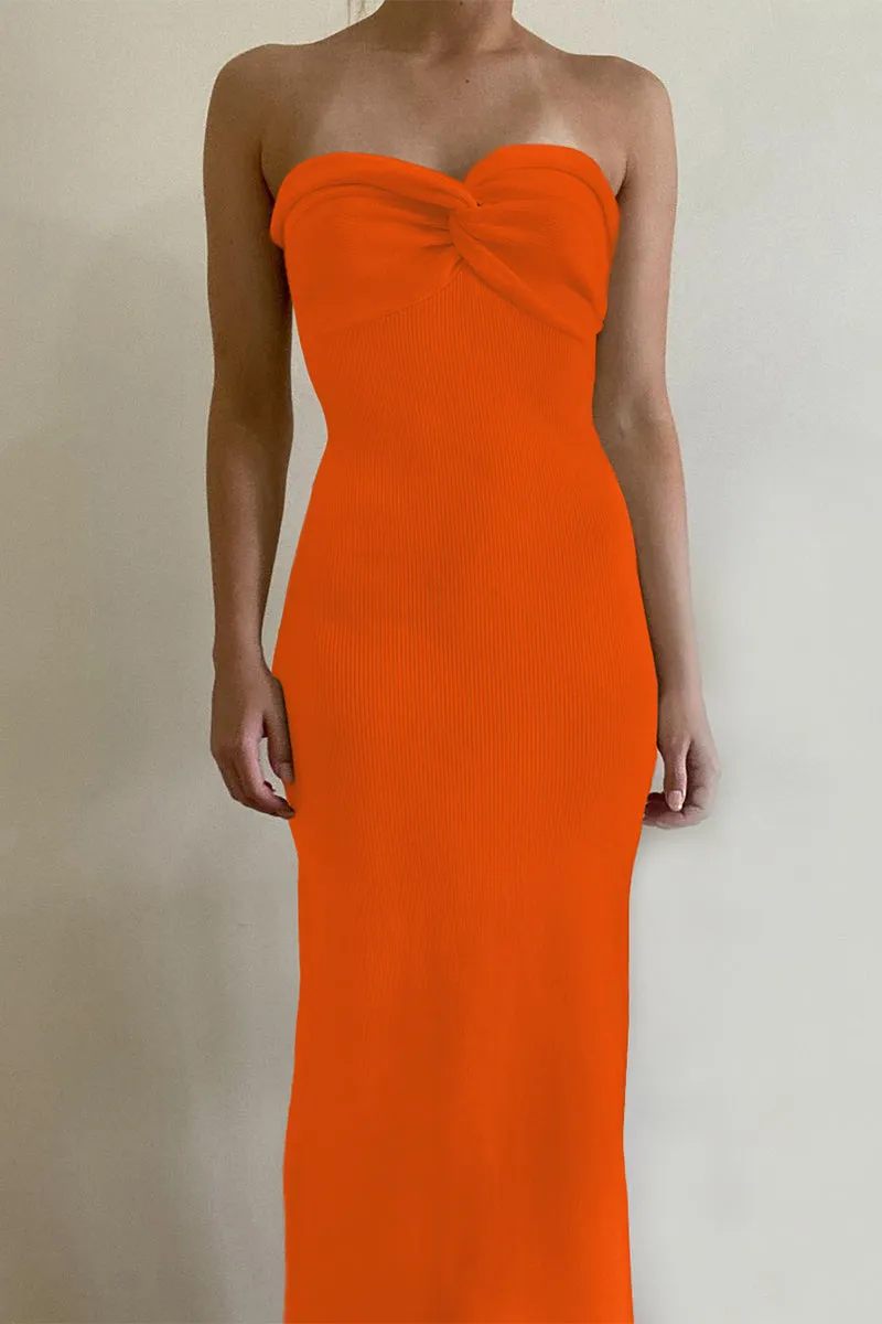 Sexy Solid Asymmetrical Strapless One Step Skirt Dresses