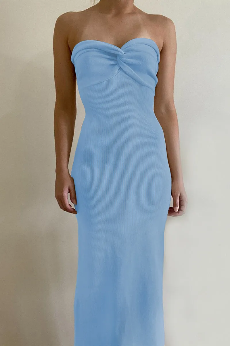 Sexy Solid Asymmetrical Strapless One Step Skirt Dresses