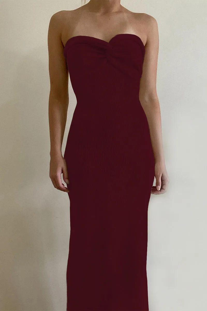 Sexy Solid Asymmetrical Strapless One Step Skirt Dresses