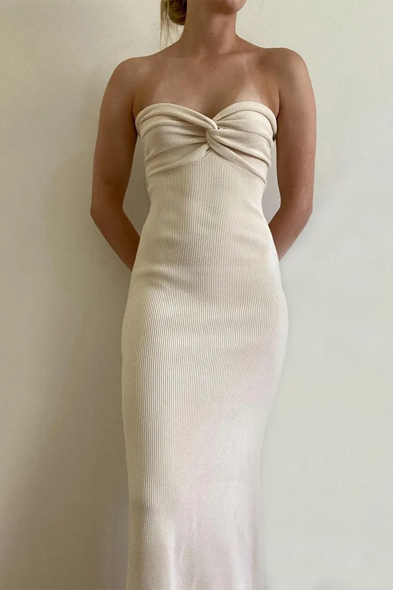 Sexy Solid Asymmetrical Strapless One Step Skirt Dresses