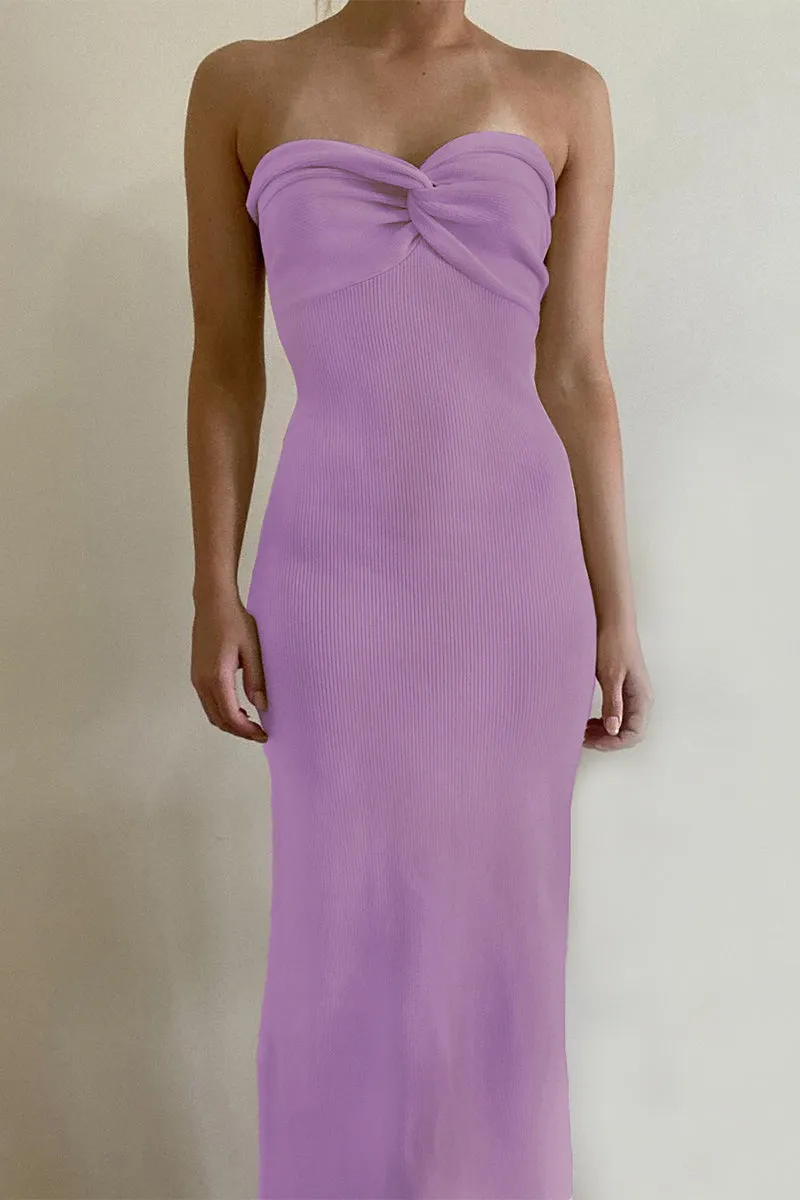 Sexy Solid Asymmetrical Strapless One Step Skirt Dresses