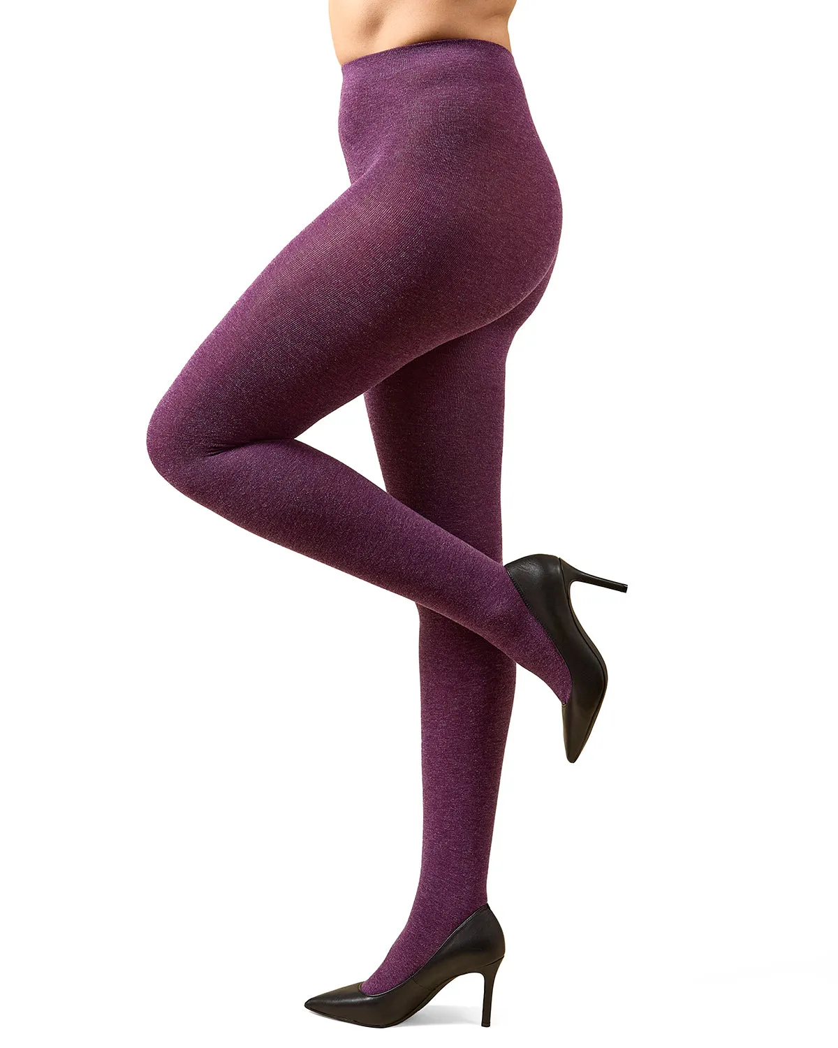 Shiny Cotton Blend Seamless Sweater Tights