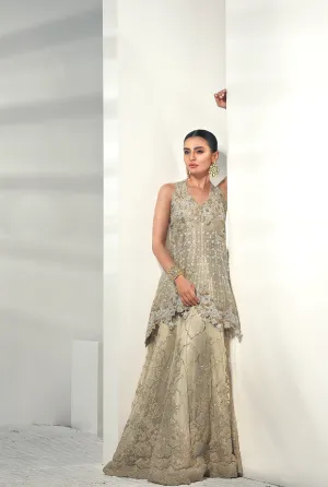 Short Peplum with Net Lehnga for Wedding #Y6127