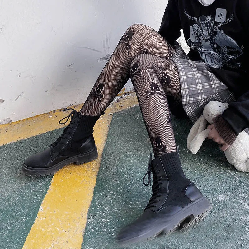Skull Fishnet - Leggings