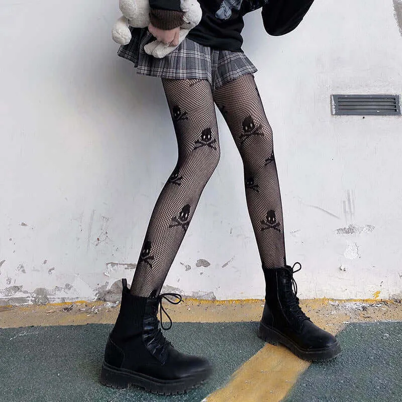Skull Fishnet - Leggings