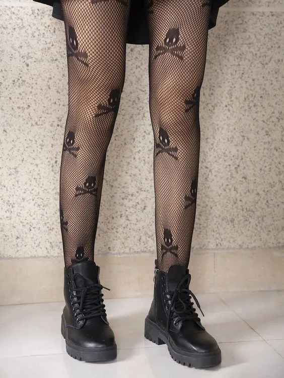 Skull Fishnet - Leggings