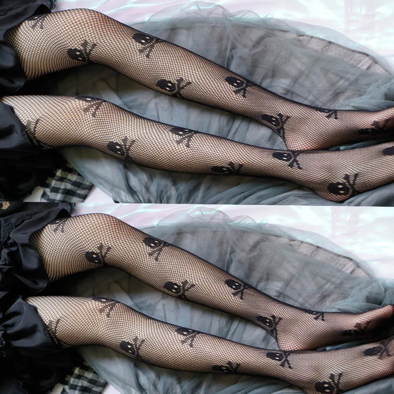 Skull Fishnet - Leggings