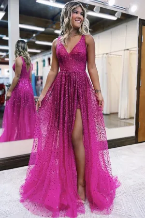 Sparkly Fuchsia Tulle Beaded Corset Short Prom Jumpsuits with Cape