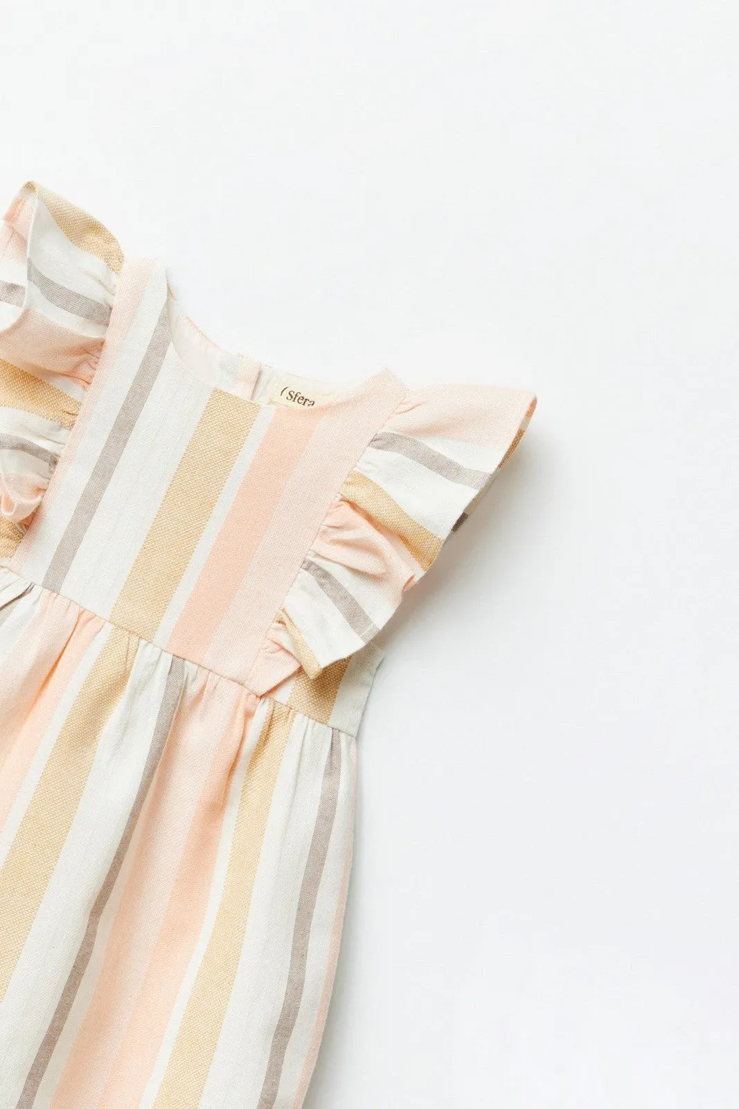 Stripes rustic dress - Salmon