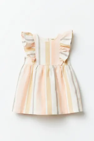 Stripes rustic dress - Salmon