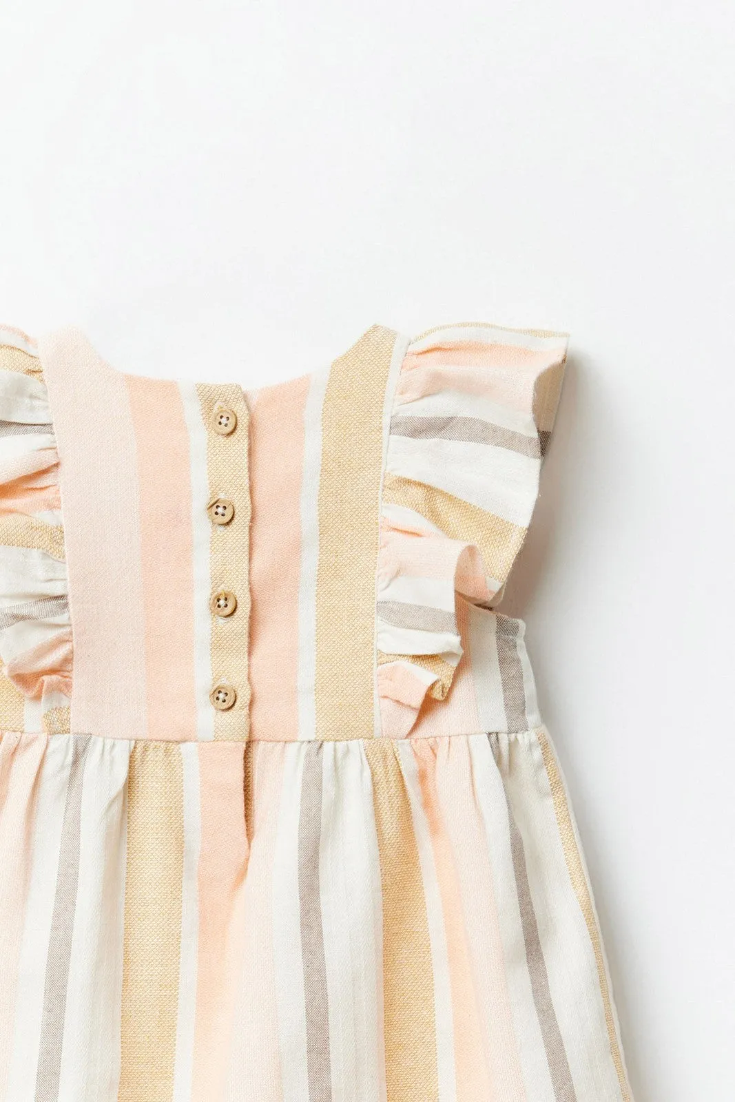 Stripes rustic dress - Salmon