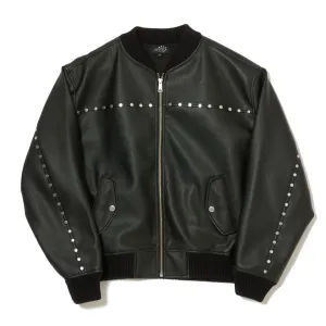 STUDDED BOMBER JACKET / BLACK