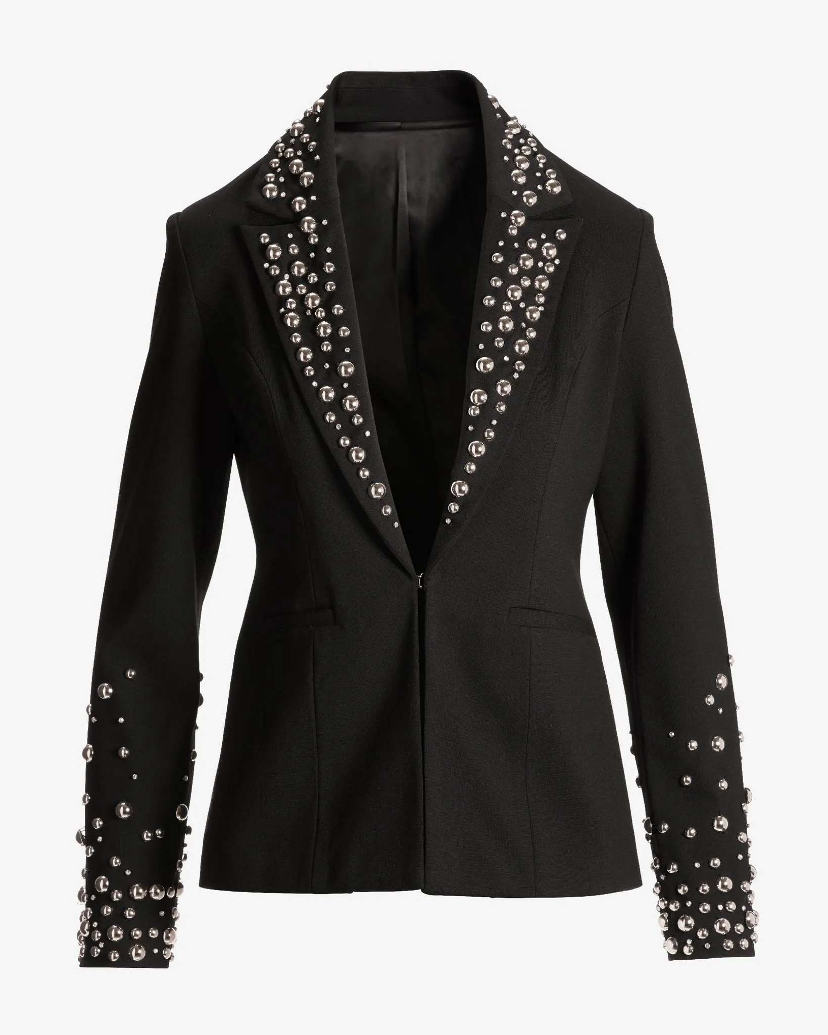 Studded Ponte Fashion Blazer Black