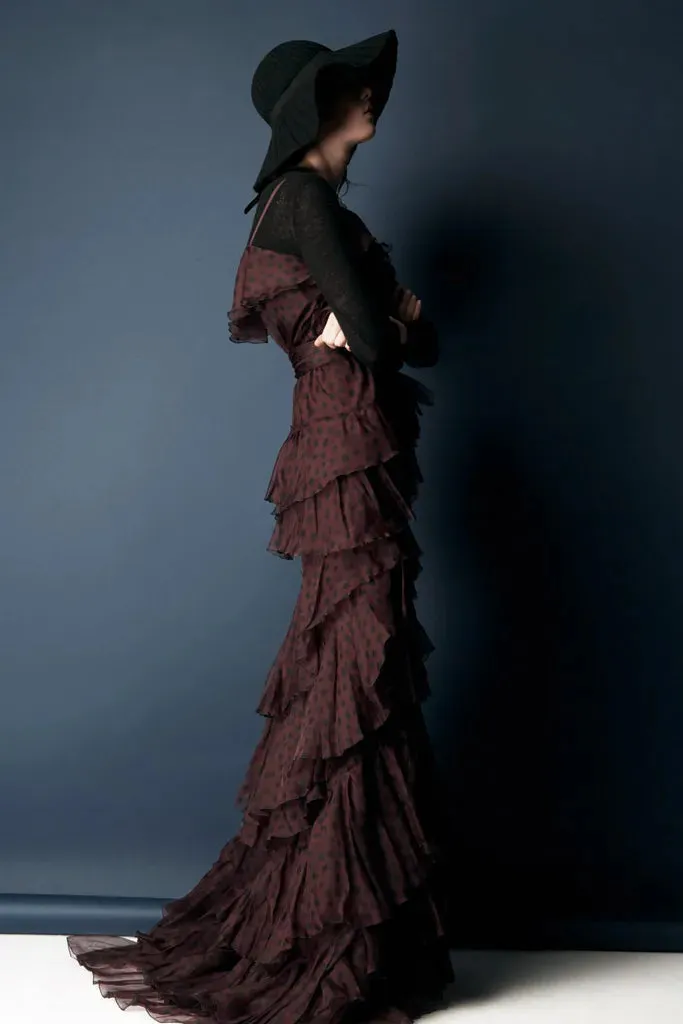Stunning Pre-Fall 2011 Nina Ricci Runway Tiered & Ruffled Silk Organza Dot Dress