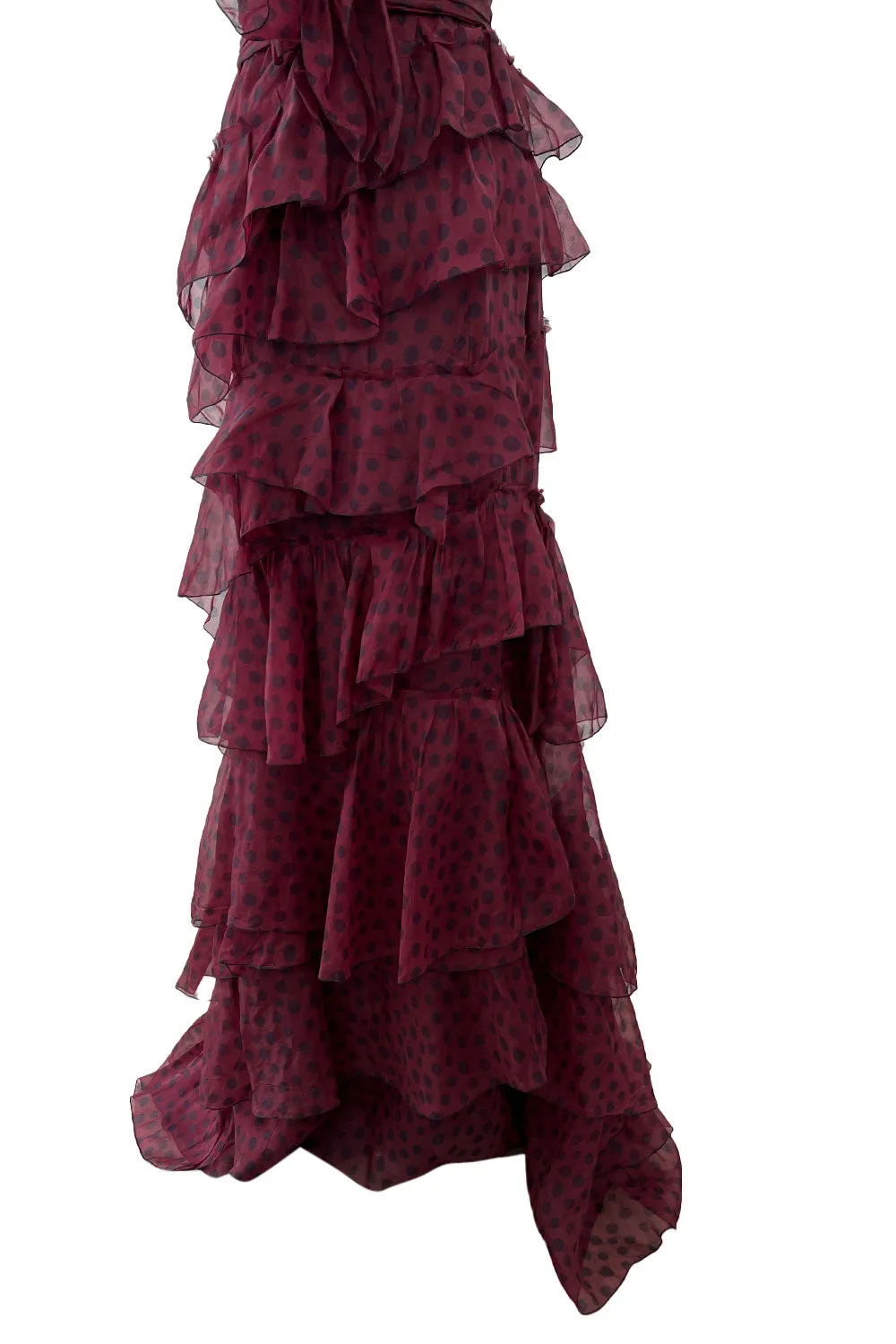 Stunning Pre-Fall 2011 Nina Ricci Runway Tiered & Ruffled Silk Organza Dot Dress