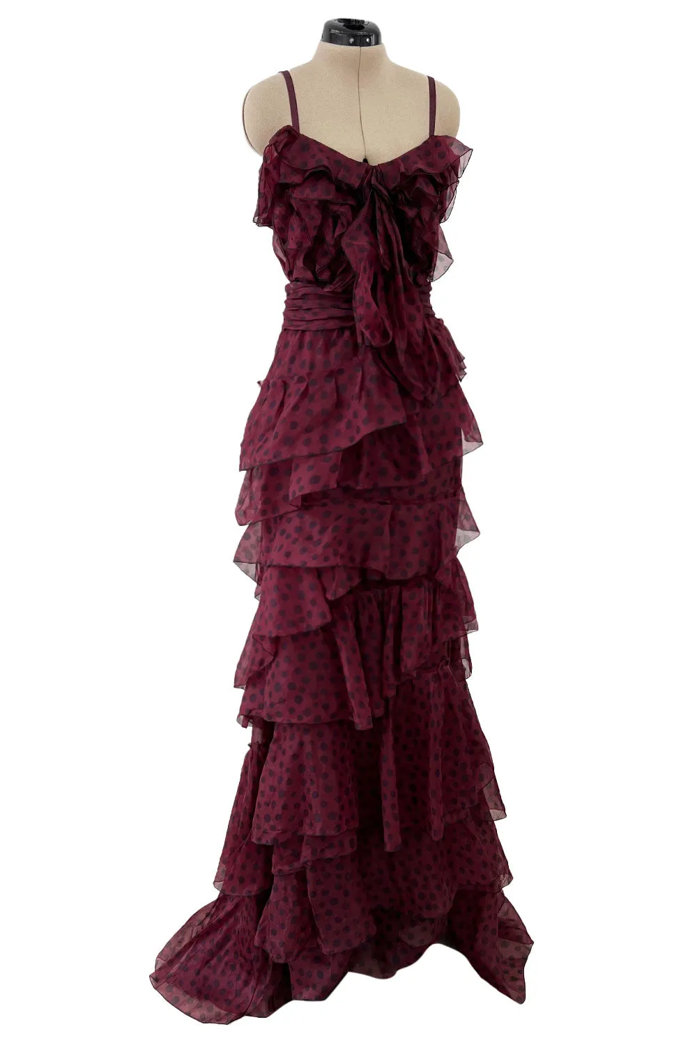 Stunning Pre-Fall 2011 Nina Ricci Runway Tiered & Ruffled Silk Organza Dot Dress