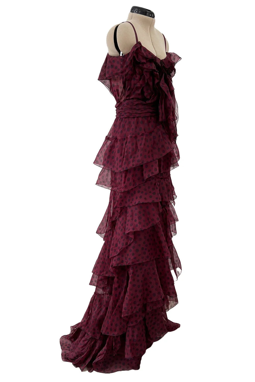 Stunning Pre-Fall 2011 Nina Ricci Runway Tiered & Ruffled Silk Organza Dot Dress