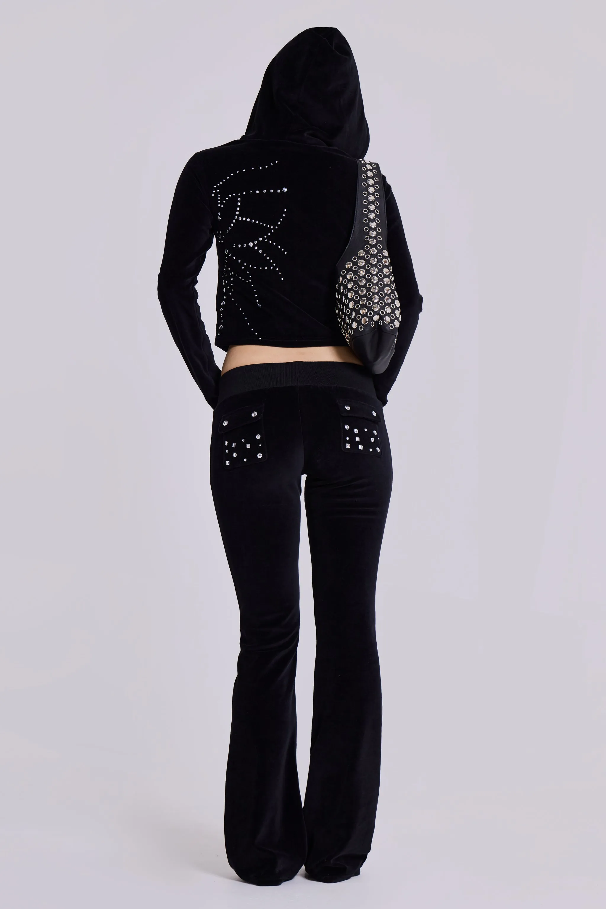 Superset Studded Velour Fitted Hoodie