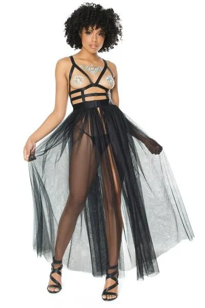 Tulle Cage Dress - Black - One Size