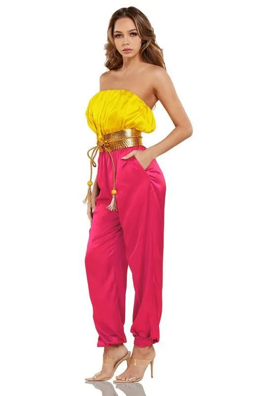 TWO TONE GODESS JUMPSUIT