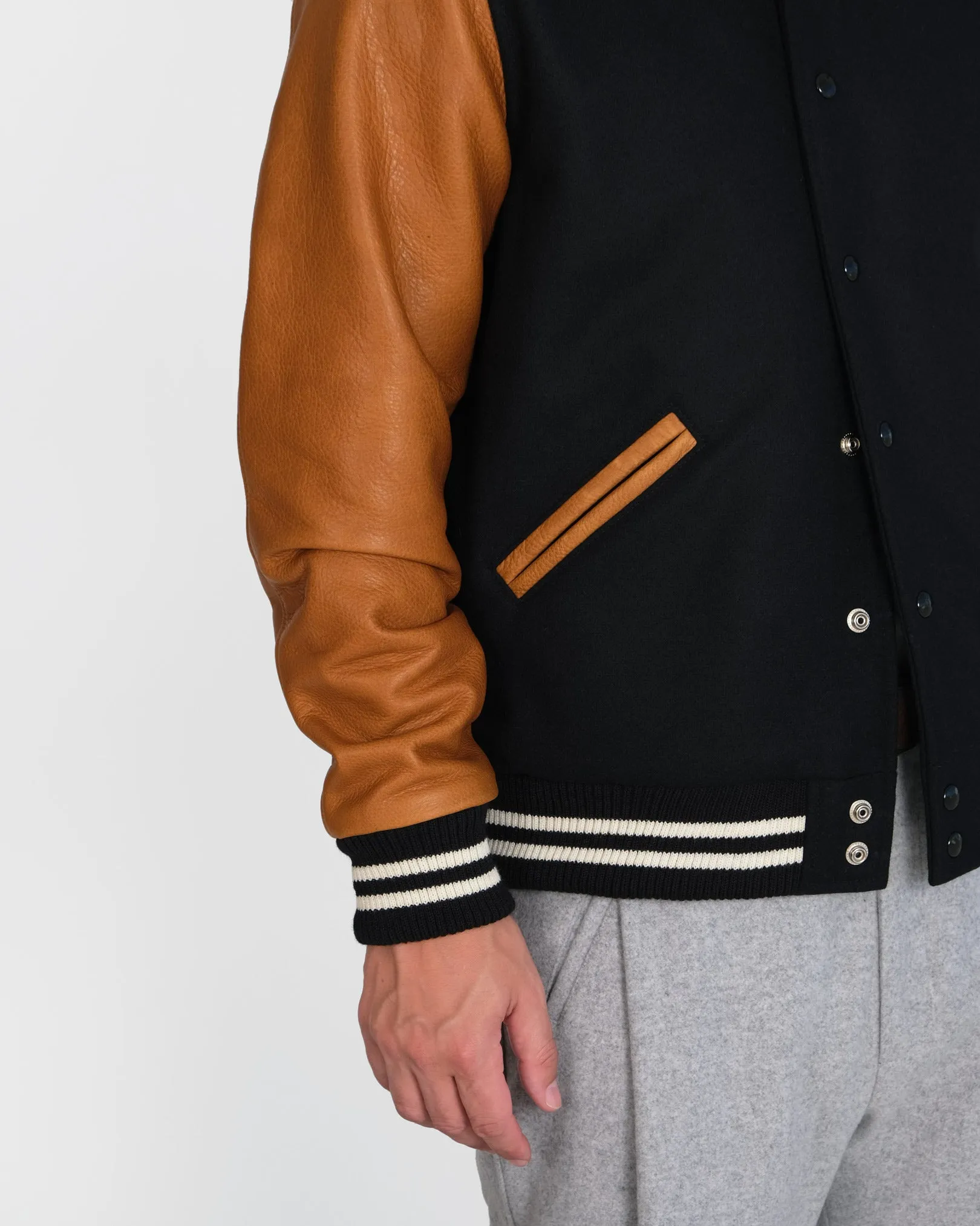Varsity Jacket - Black / Rust