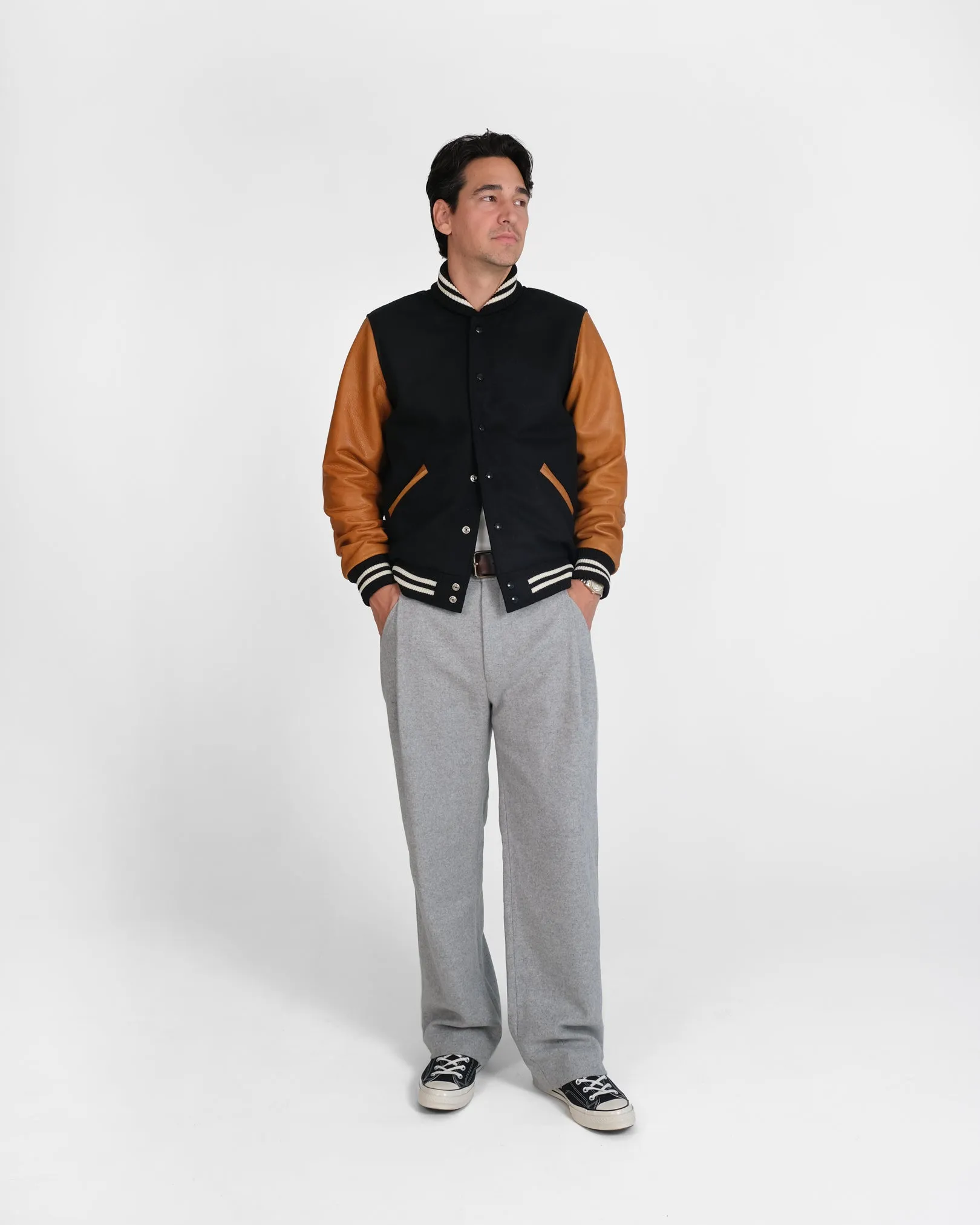 Varsity Jacket - Black / Rust