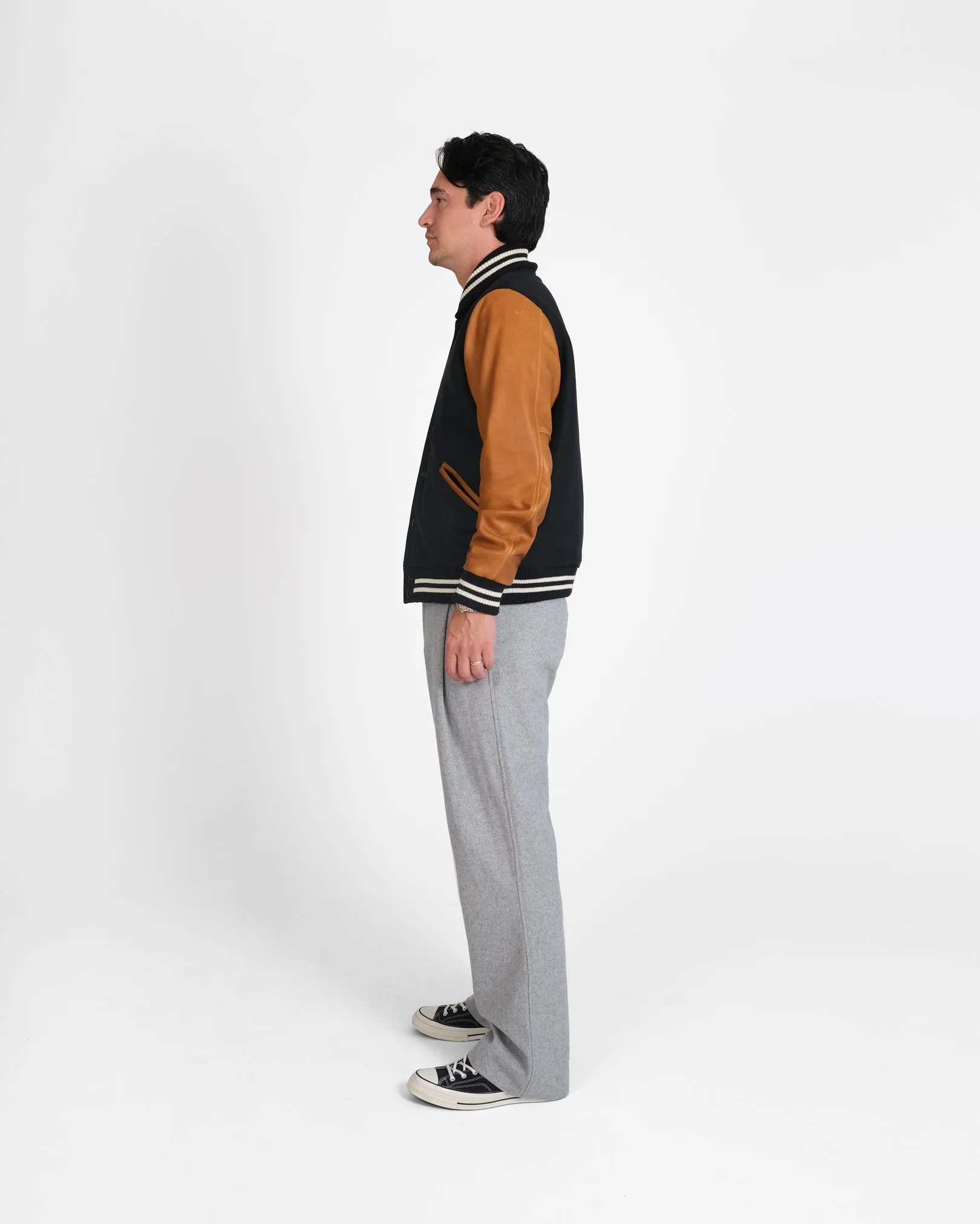 Varsity Jacket - Black / Rust