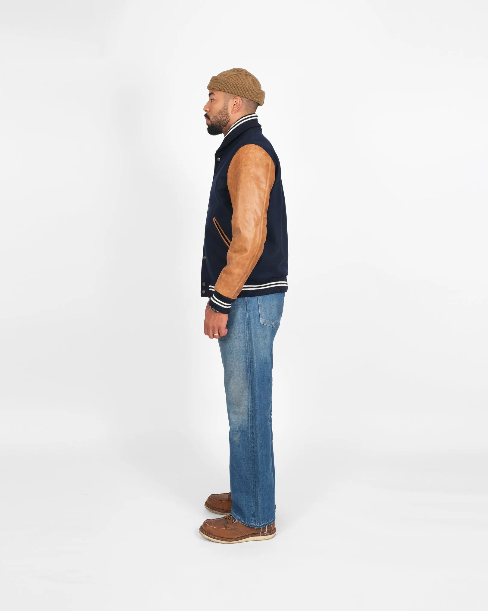 Varsity Jacket - Dark Navy/Antique Rust