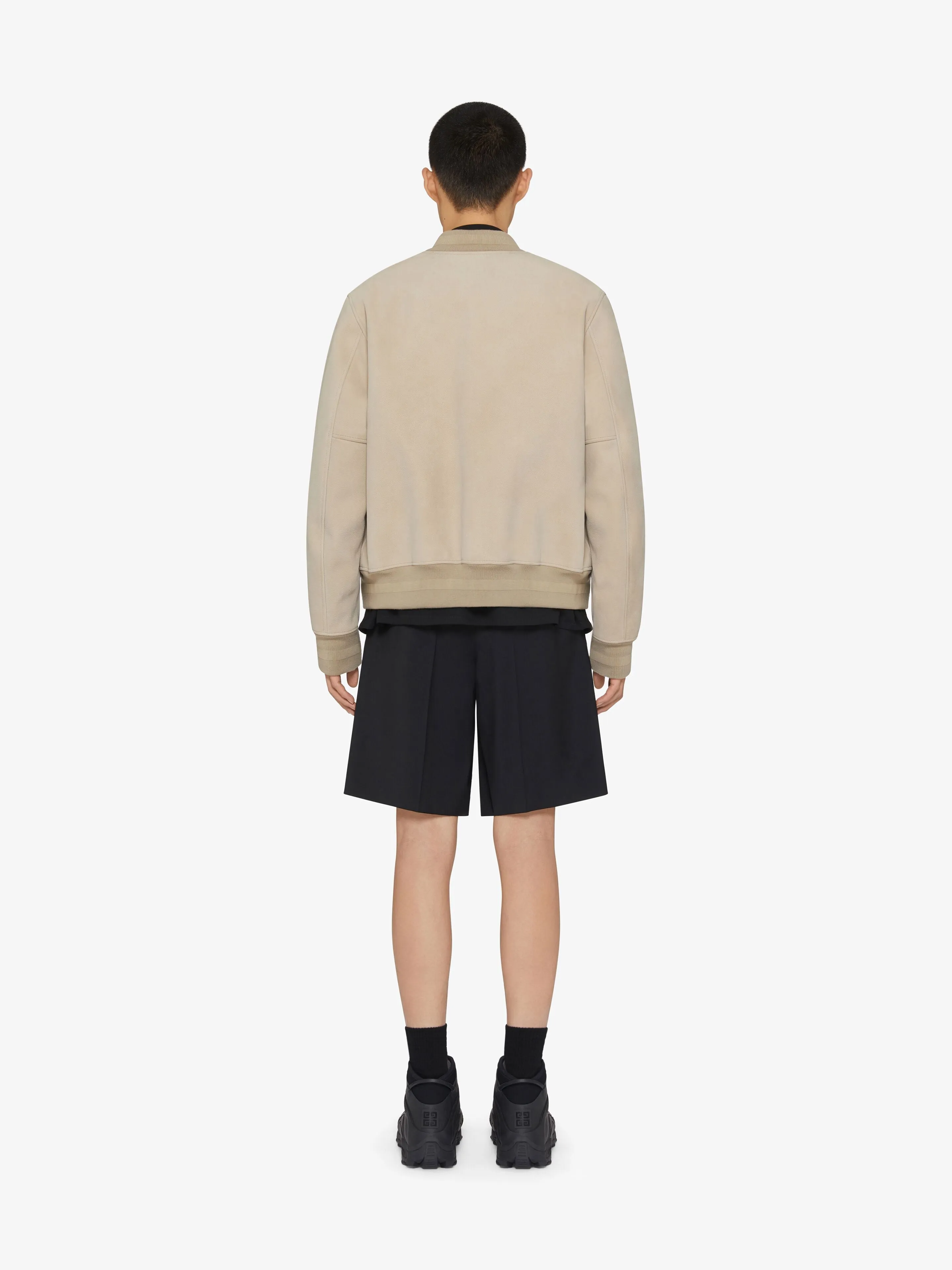 Varsity Jacket In Grained Nubuck With 4G Detail