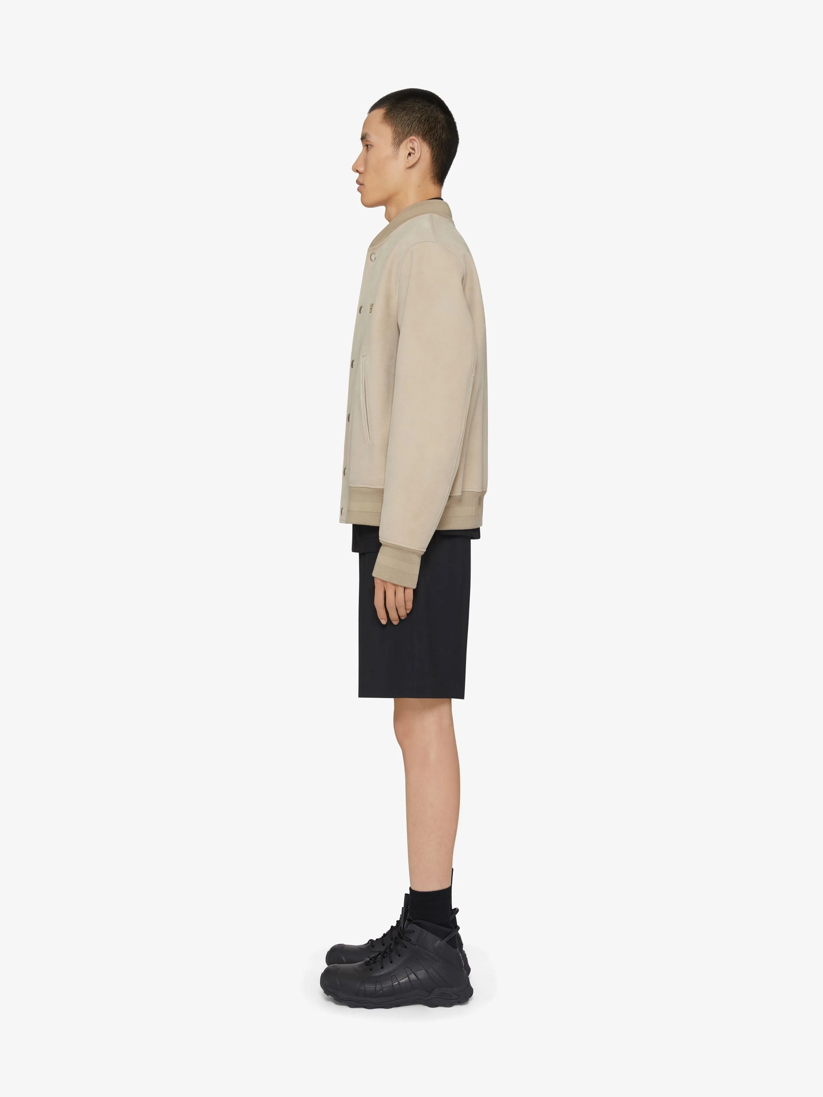 Varsity Jacket In Grained Nubuck With 4G Detail