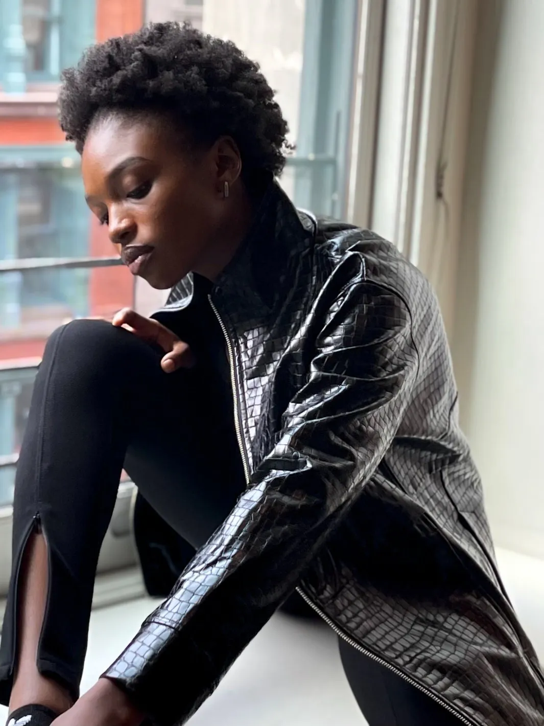 Vegan Leather Embossed Jacket - The Laight