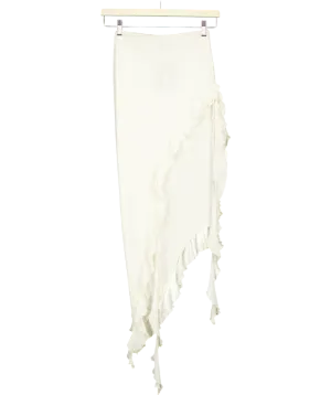 White Fox White Ruffled Detail Skirt UK S