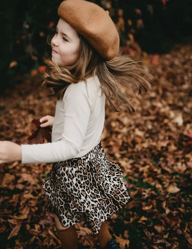 Wild & Free Ruffled Leopard Print Skirt