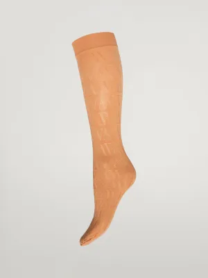 Wolford Monogram Jacquard Knee-highs - Knæstrømpe