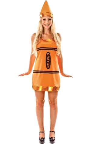 Womens Orange Crayon Costume