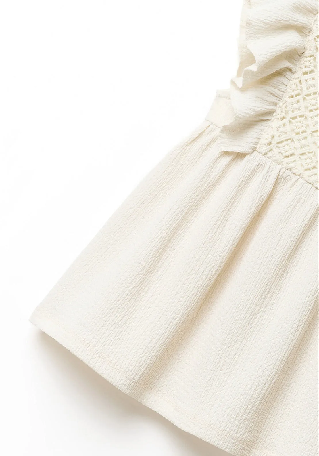Wrinkle-effect dress - Cream
