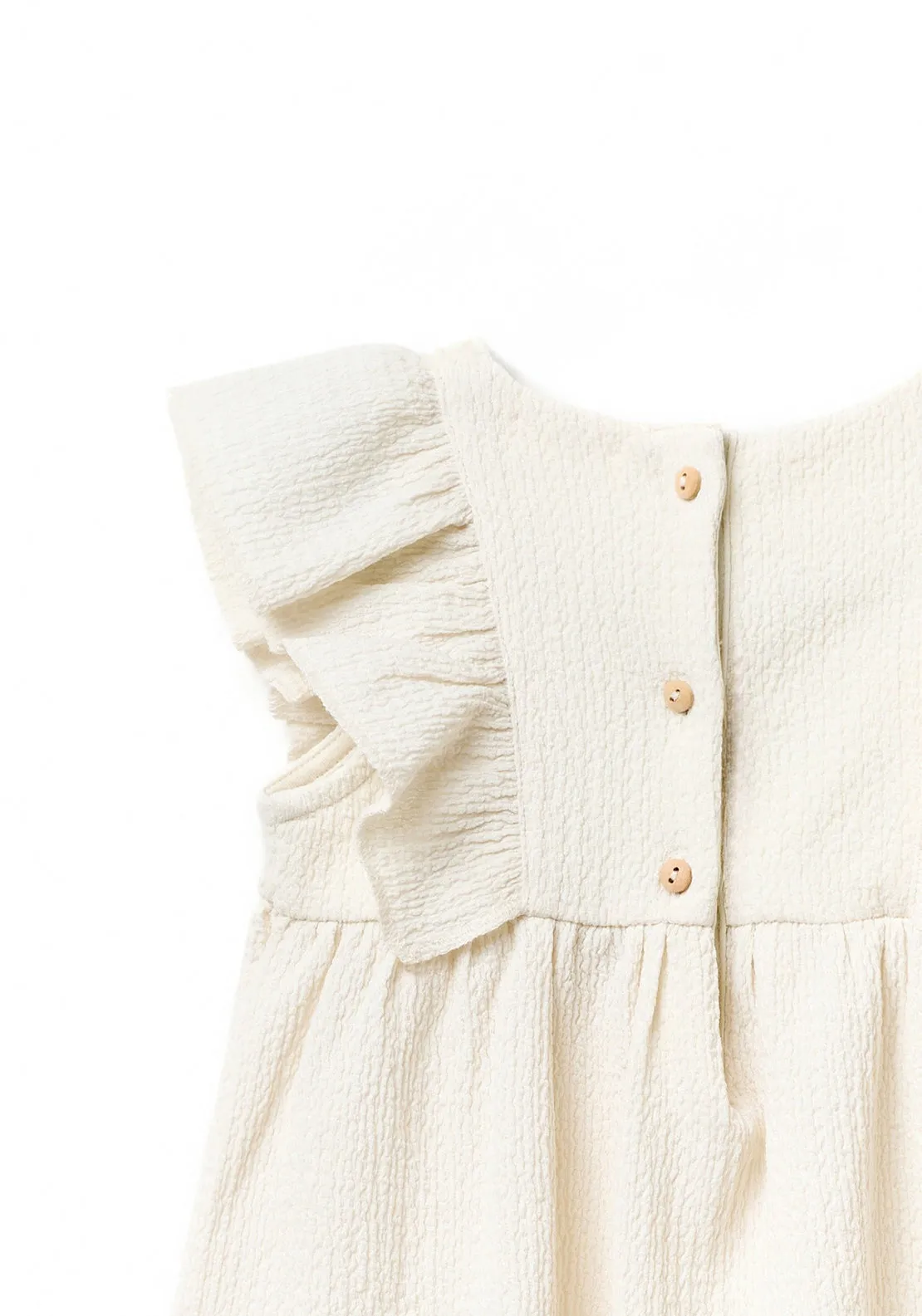 Wrinkle-effect dress - Cream