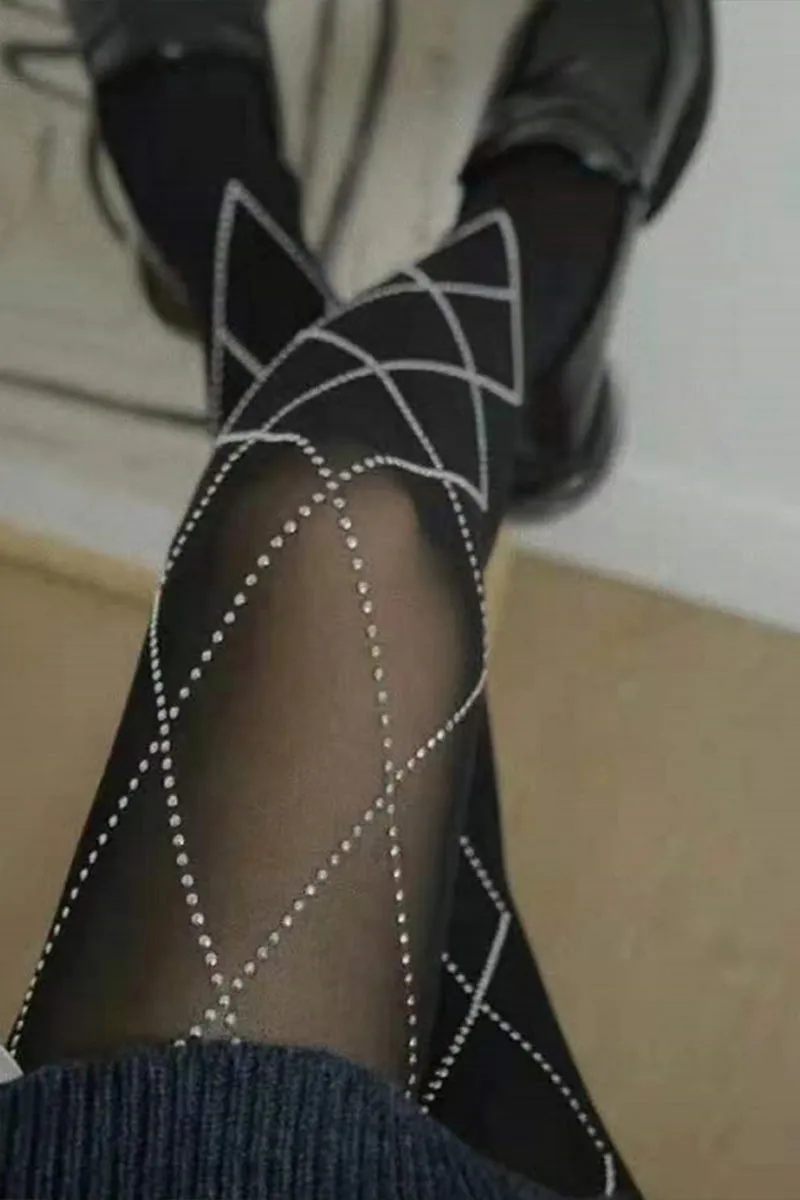 XJ0557 Rhinestones Pantyhose Stockings